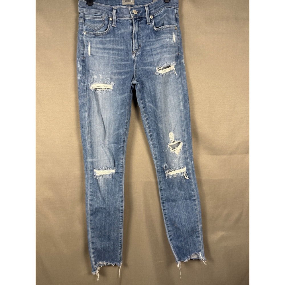 Agolde Sophie High‎ Rise Skinny Jeans Womens 25 Blue Distressed Raw Step Hem